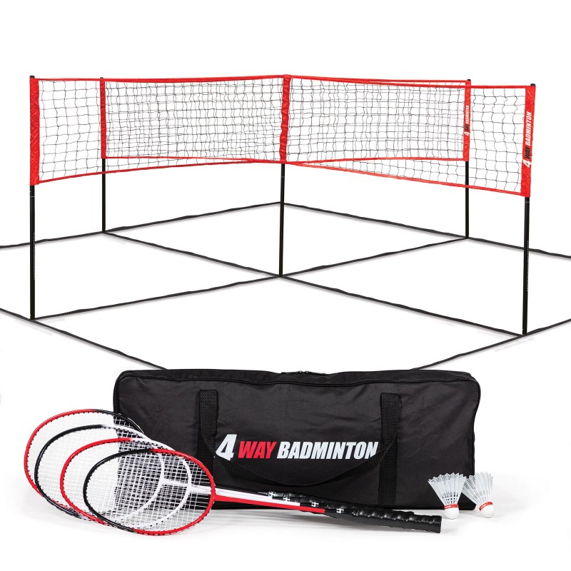 Badminton Set Indoor and Outdoor Play Durable 4-Way Badminton Net Set