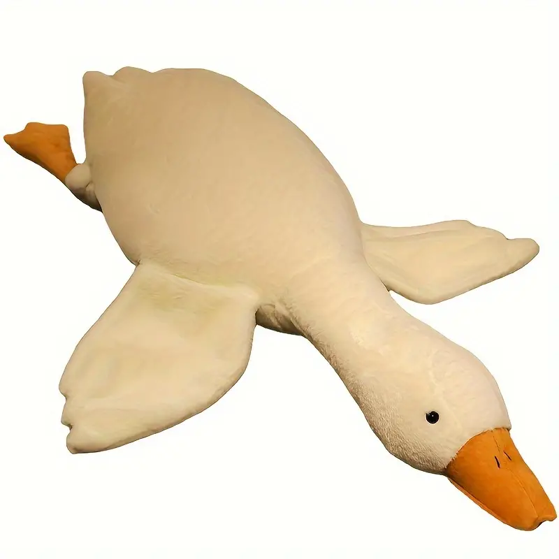 1pc White Goose Pillow Plush Toy Pillow For Living Room Office Sofa Couch Home Decor